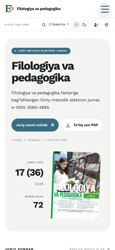 Filologiya va pedagogika — mobil ko‘rinishi