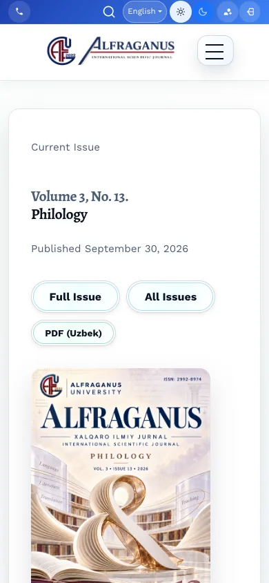 Alfraganus ilmiy jurnali — mobil ko‘rinishi